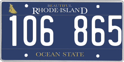 RI license plate 106865