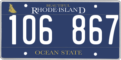RI license plate 106867