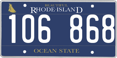 RI license plate 106868