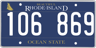 RI license plate 106869