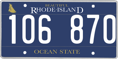 RI license plate 106870