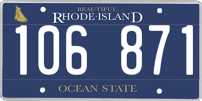 RI license plate 106871