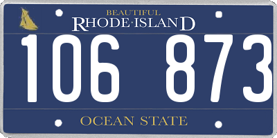 RI license plate 106873