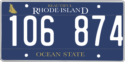 RI license plate 106874