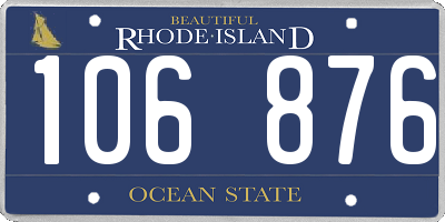 RI license plate 106876