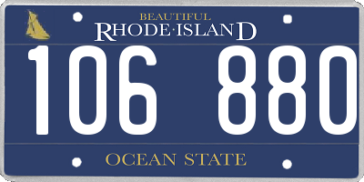 RI license plate 106880