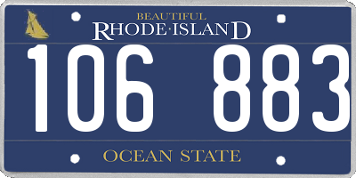 RI license plate 106883