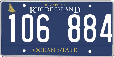 RI license plate 106884
