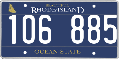 RI license plate 106885