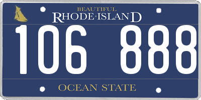 RI license plate 106888