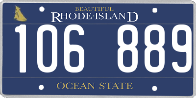 RI license plate 106889