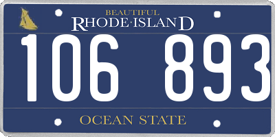 RI license plate 106893