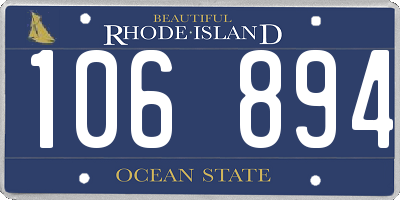 RI license plate 106894