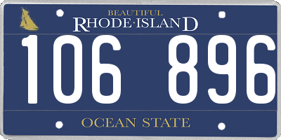 RI license plate 106896