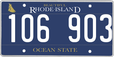 RI license plate 106903