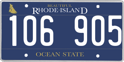 RI license plate 106905