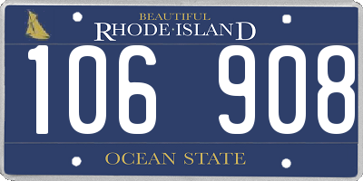 RI license plate 106908