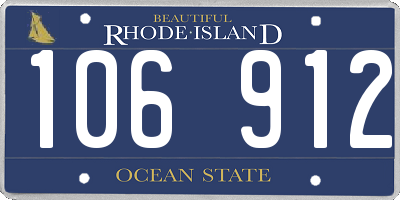 RI license plate 106912