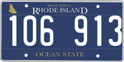 RI license plate 106913