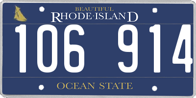 RI license plate 106914