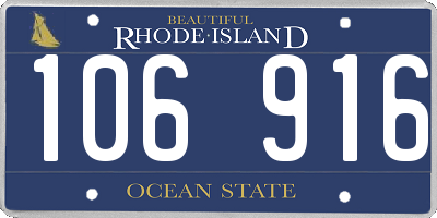 RI license plate 106916