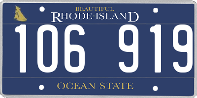 RI license plate 106919