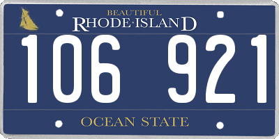 RI license plate 106921