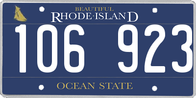 RI license plate 106923