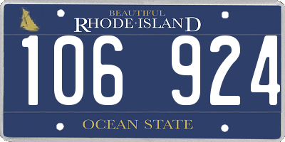 RI license plate 106924