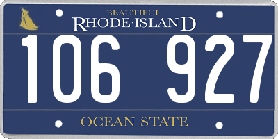 RI license plate 106927