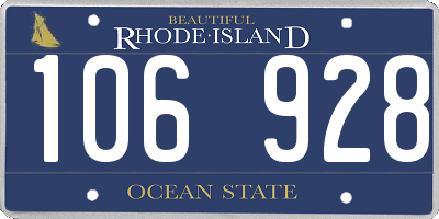 RI license plate 106928