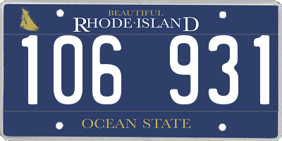 RI license plate 106931
