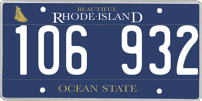 RI license plate 106932