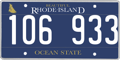 RI license plate 106933