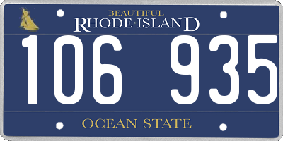 RI license plate 106935