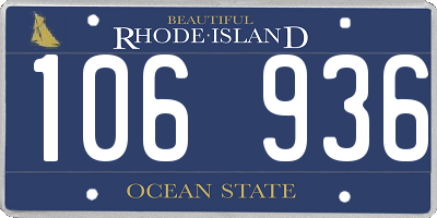 RI license plate 106936