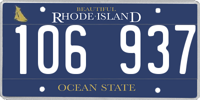 RI license plate 106937