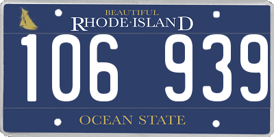 RI license plate 106939