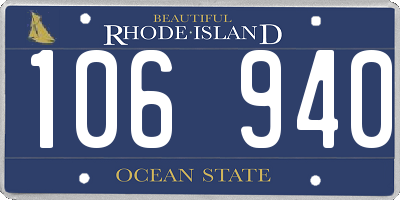 RI license plate 106940