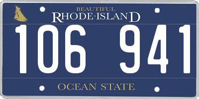 RI license plate 106941