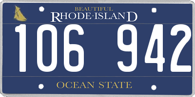 RI license plate 106942
