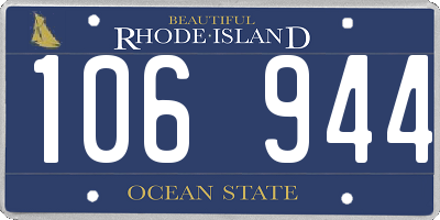 RI license plate 106944