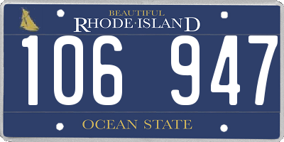 RI license plate 106947
