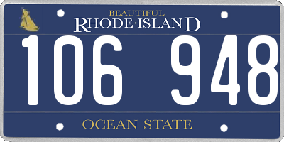 RI license plate 106948