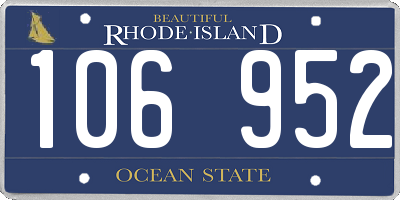 RI license plate 106952