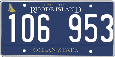 RI license plate 106953