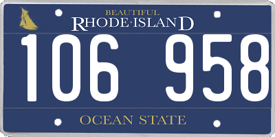RI license plate 106958