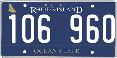 RI license plate 106960