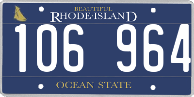 RI license plate 106964