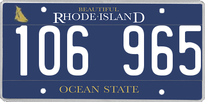 RI license plate 106965